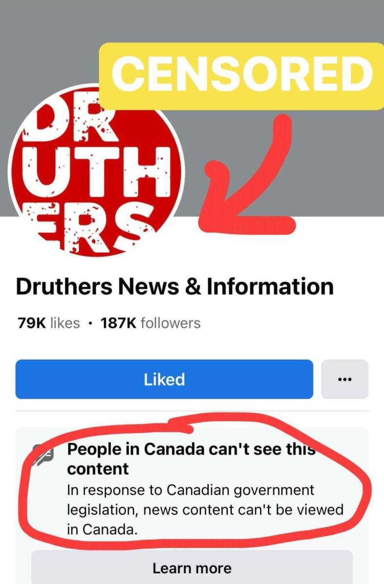 Druthers Social Media Accounts Blocked