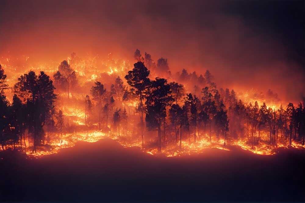 Forest,fire,at,night.,fire,in,the,forest,,trees,and