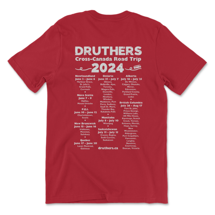 Druthers Road Trip Shirt 2024 Updated Canvas Red