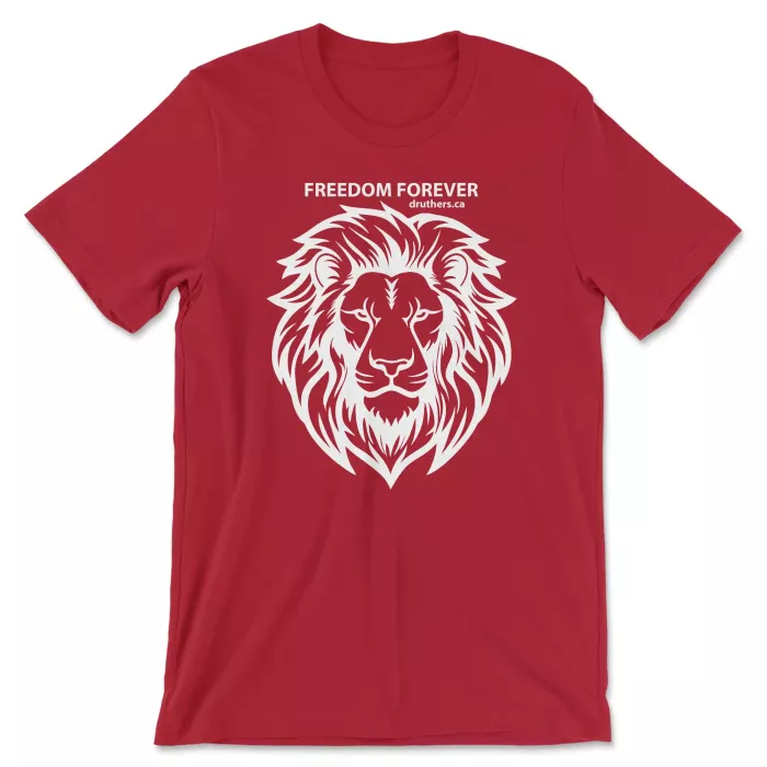 Druthers Shirt Freedom Forever Lion Canvas Red