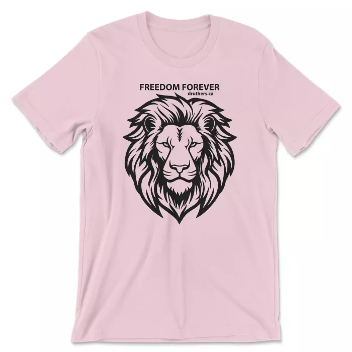 Druthers Shirt Freedom Forever Lion Pink