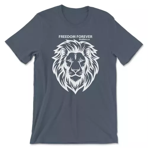 Druthers Shirt Freedom Forever Lion Vintage Navy