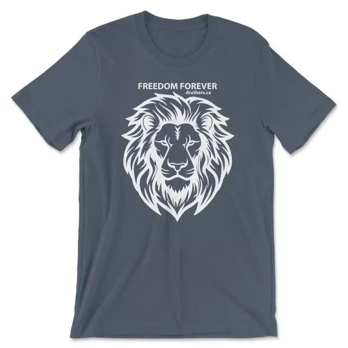 Druthers Shirt Freedom Forever Lion Vintage Navy