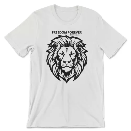 Druthers Shirt Freedom Forever Lion Vintage White