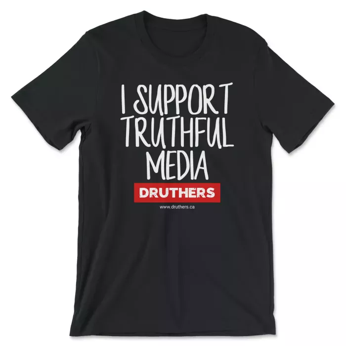 Druthers Shirt I Support Truthful Media Vintage Black