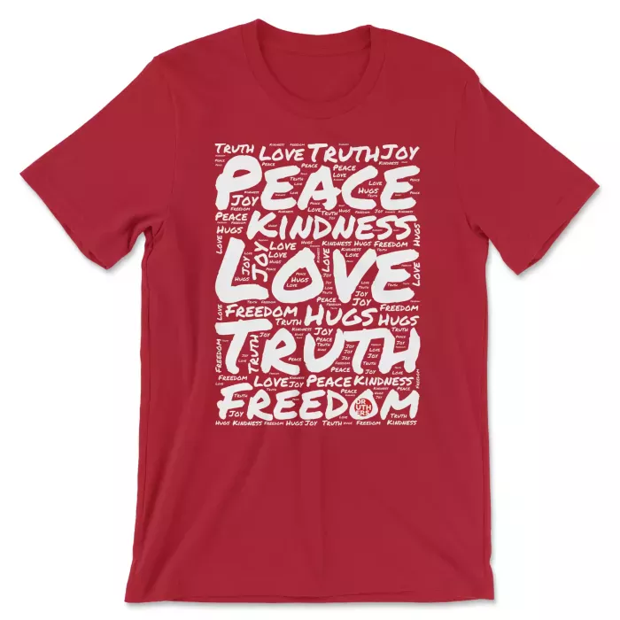 Druthers Shirt Peace Love Truth Canvas Red