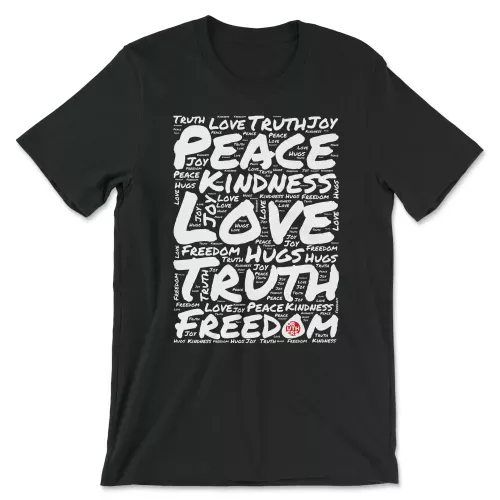 Druthers Shirt Peace Love Truth Vintage Black