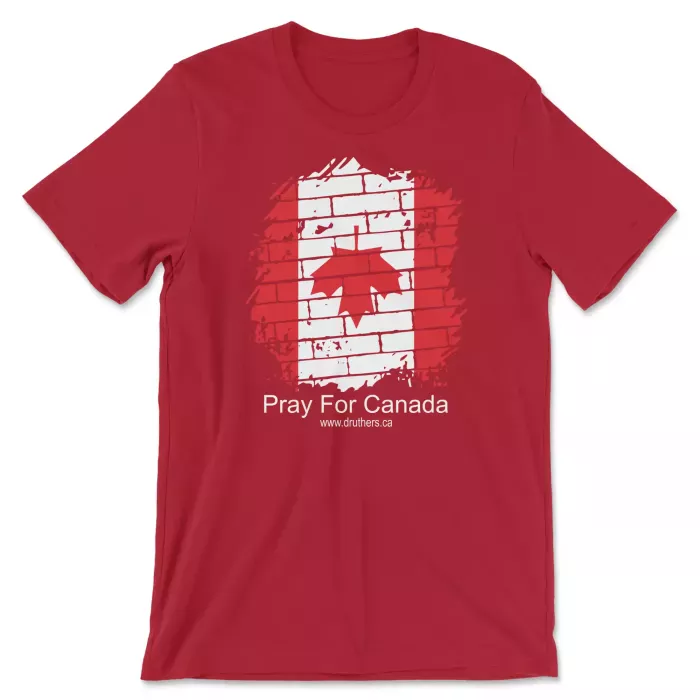 Druthers Shirt Pray For Canada Canvas Red