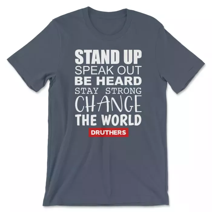 Druthers Shirt Stand Up Speak Out Vintage Navy