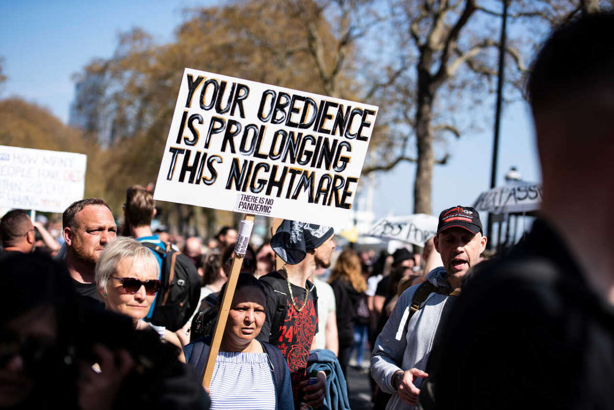 London,,england,,uk, ,april,24,,2021:,protester,holds,a