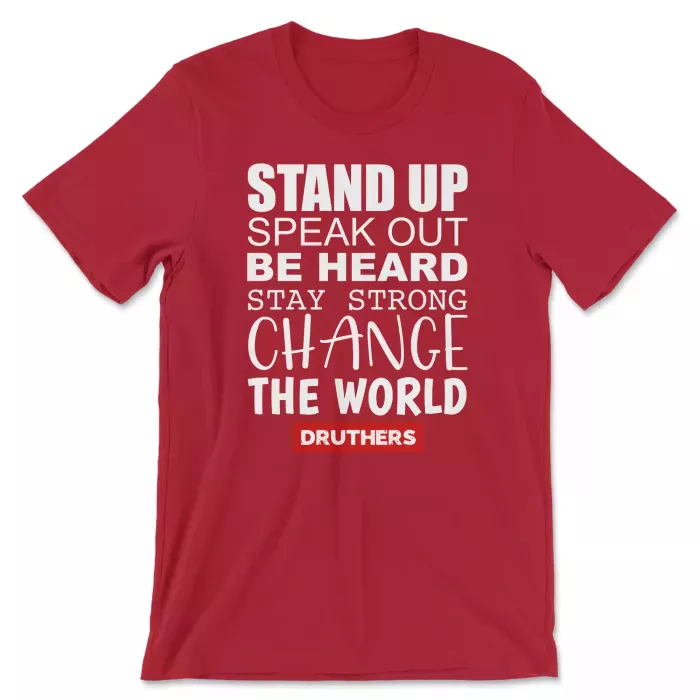 Druthers Shirt Stand Up Speak Out Canvas Red